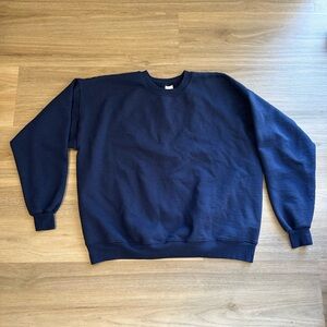 Hanes Crewneck Sweater in Deep Blue Navy XL